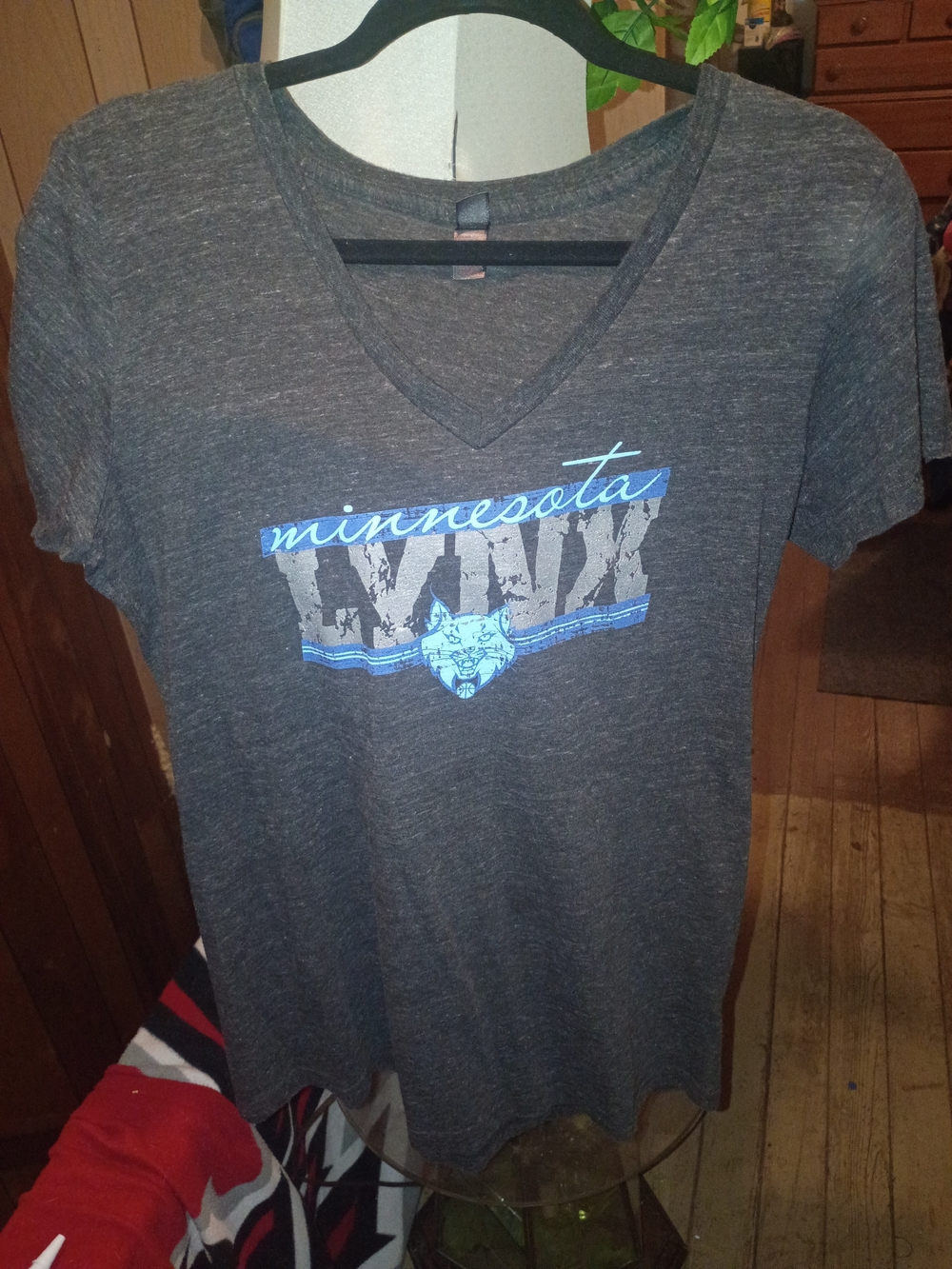 Minnesota Lynx Women's Gray V‑Neck Graphic T‑Shirt